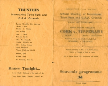 Opening of the field 1955: Front